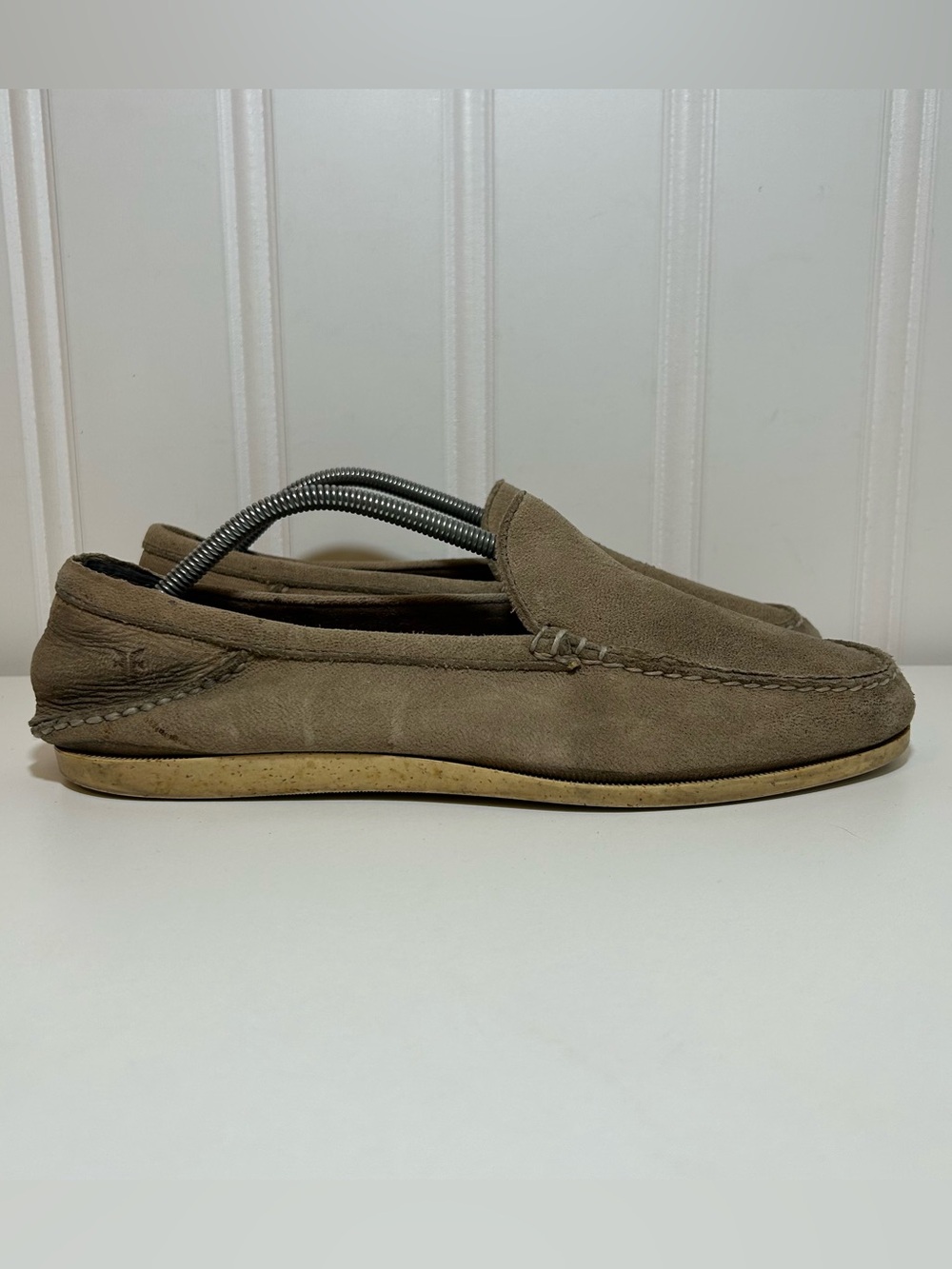 Frye loafers Men's tan Suede Slip-On Loafers in Taupe